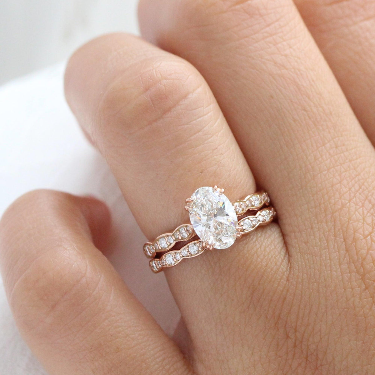 Grace’s Scallop | 1.5CT Oval Lab Diamond Solitaire Engagement Ring