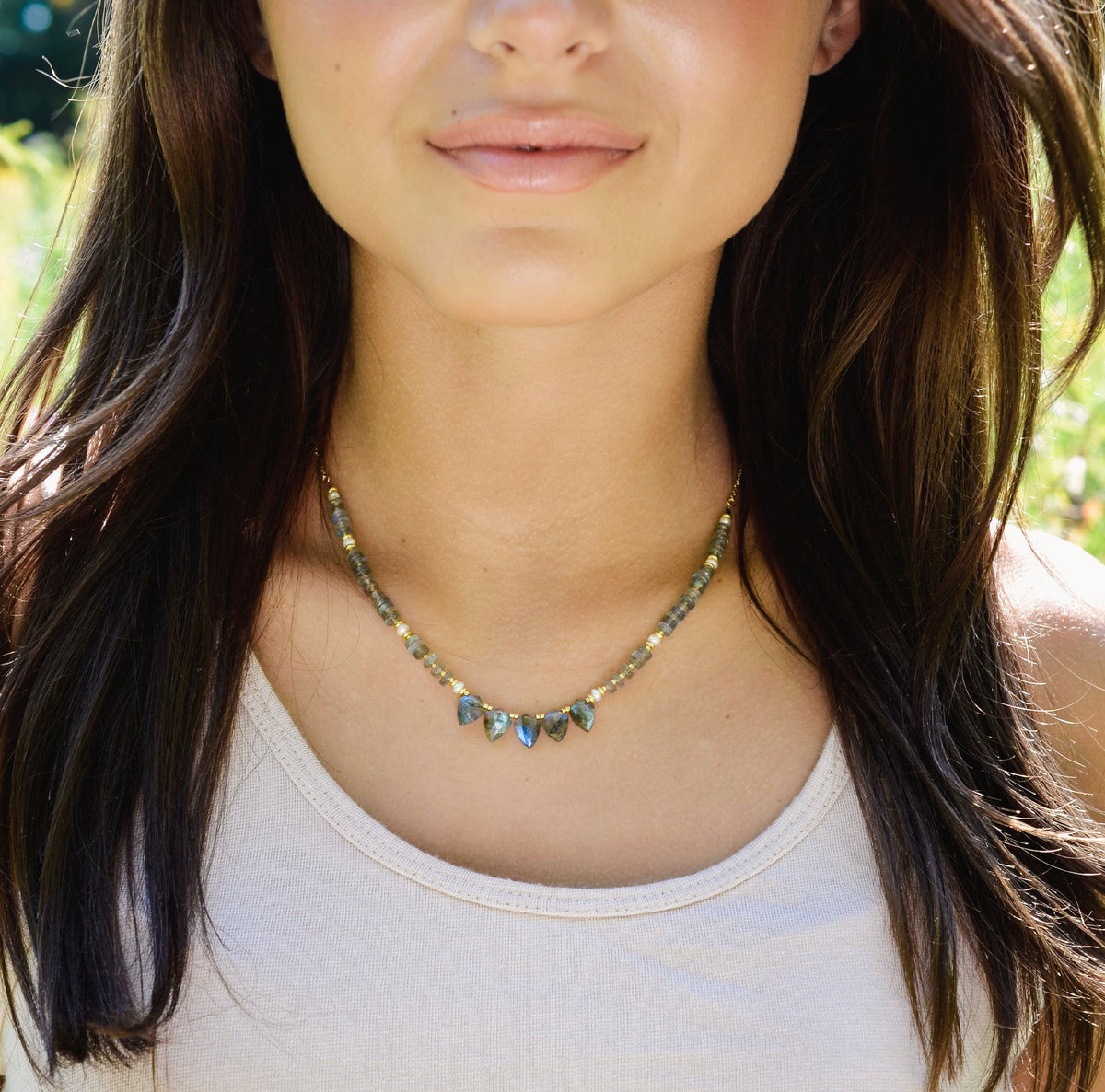 Lumina Necklace - Labradorite & Pearl