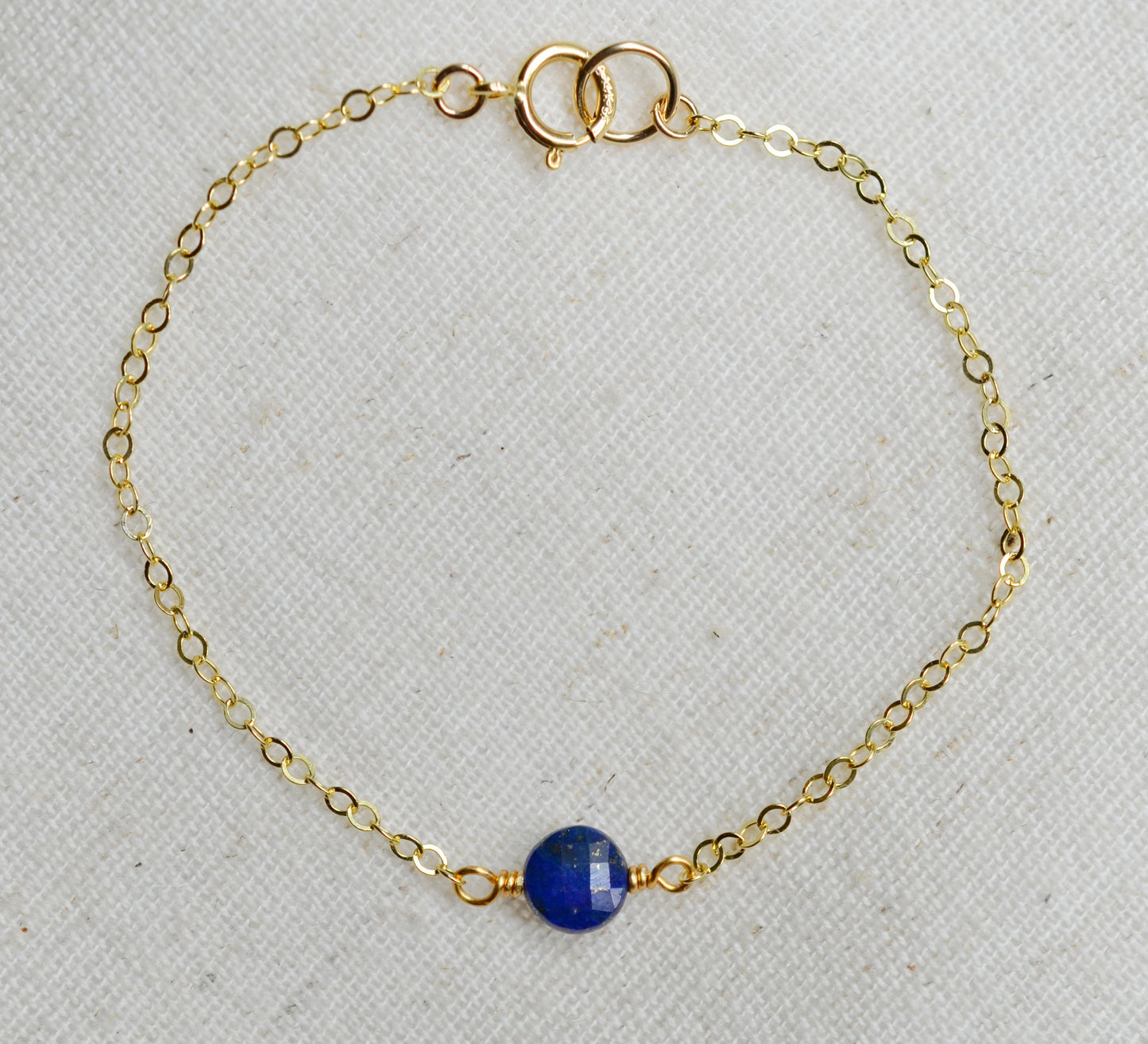 Small Lapis Lazuli Coin Bracelet