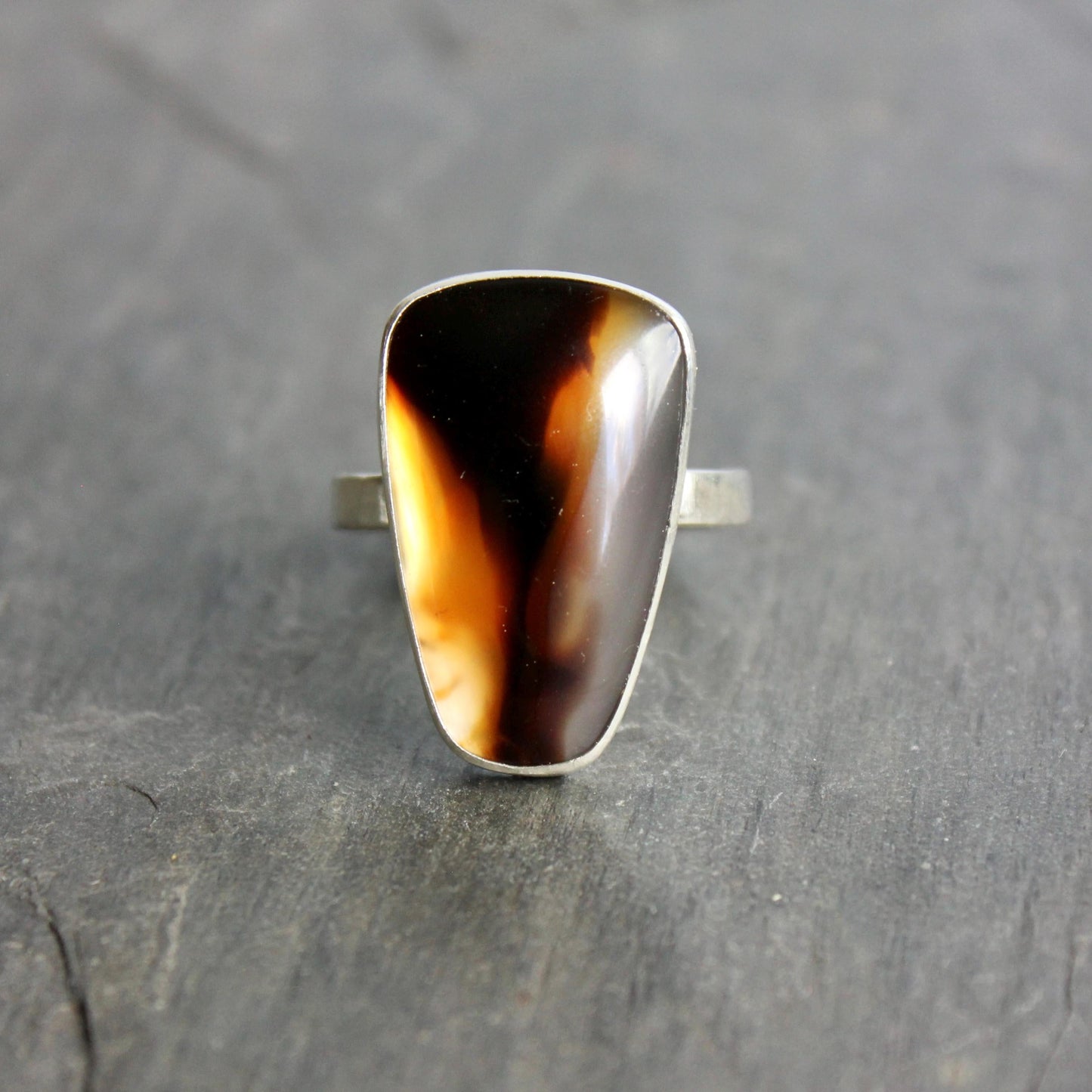 Montana Agate Statement Ring Size 13 | PNW Gemstone | Handmade Sterling Silver