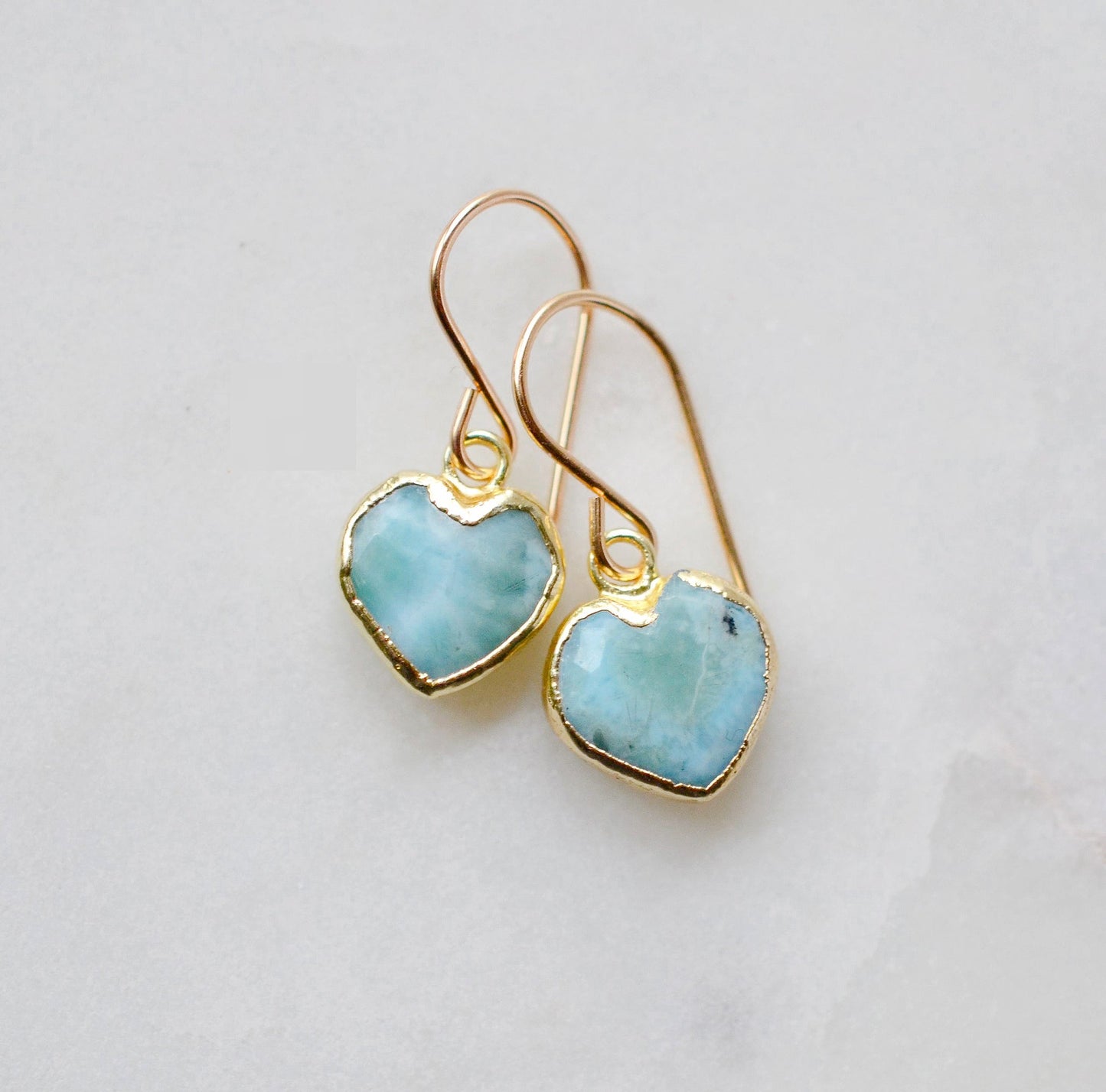 Larimar Heart Earrings