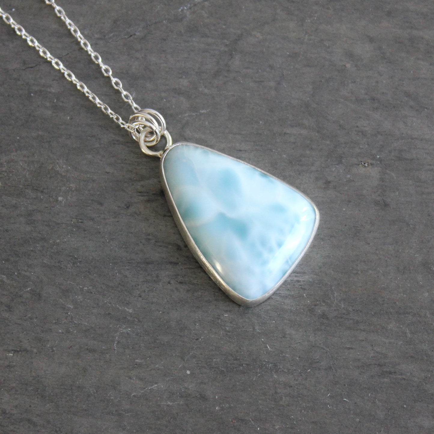 Large Larimar Pendant Necklace | Dominican Republic Gemstone