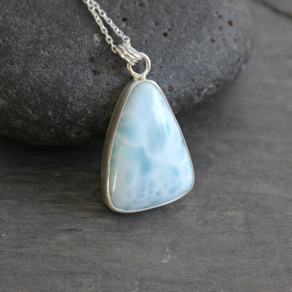 Large Larimar Pendant Necklace | Dominican Republic Gemstone