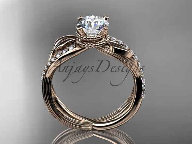 Leaf Diamond Engagement Ring Nature Inspired Wedding Ring 1 Carat Lab Grown Diamond IGI Certified