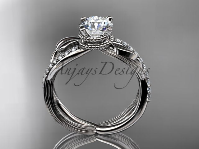 Leaf Diamond Engagement Ring Nature Inspired Wedding Ring 1 Carat Lab Grown Diamond IGI Certified