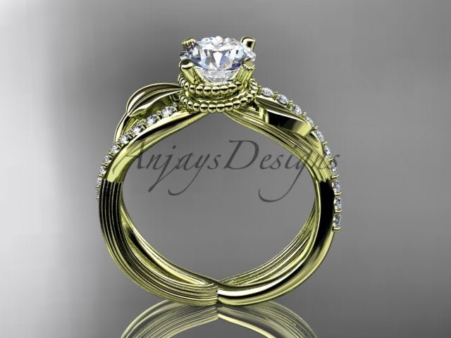 Leaf Diamond Engagement Ring Nature Inspired Wedding Ring 1 Carat Lab Grown Diamond IGI Certified