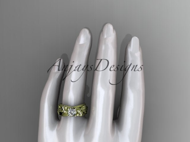 Floral Lab Grown Diamond Engagement Ring Leaf Vine 1 CT IGI Certified Diamond Ring Nature Inspired