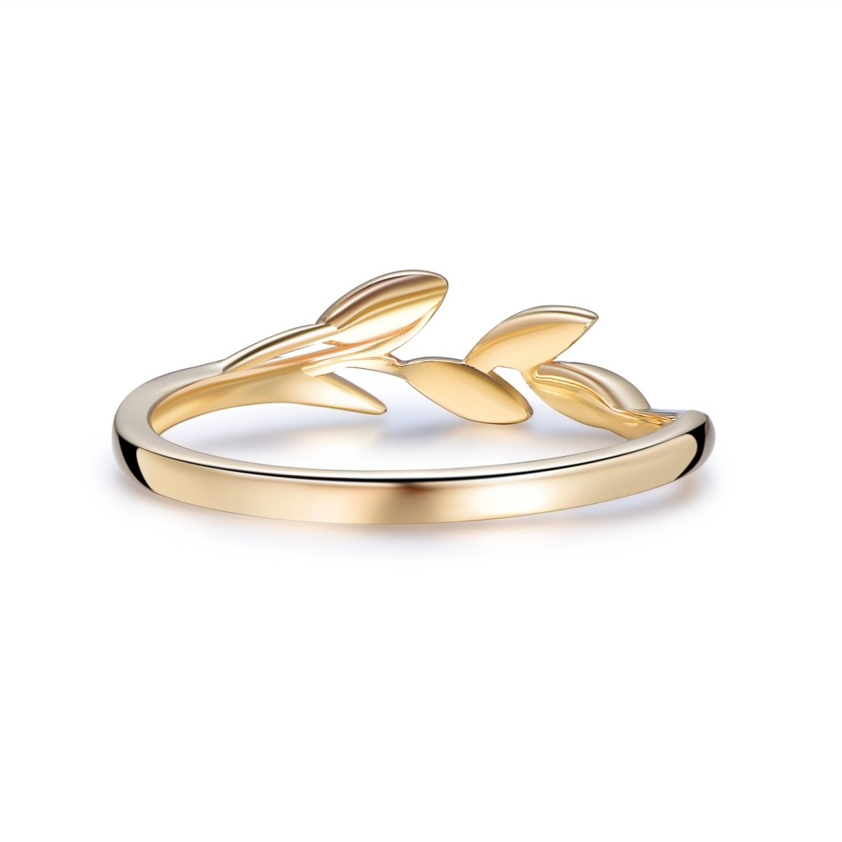 14K Gold Leaf Ring – Nature-Inspired Leaf Band for Everyday Elegance or Wedding