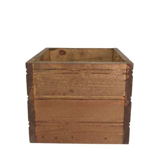 Light Wood Ribbed Floral Box