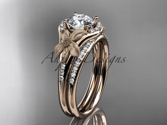 Lily Flower Engagement Ring Set 1 Carat Lab Grown Diamond IGI Certified