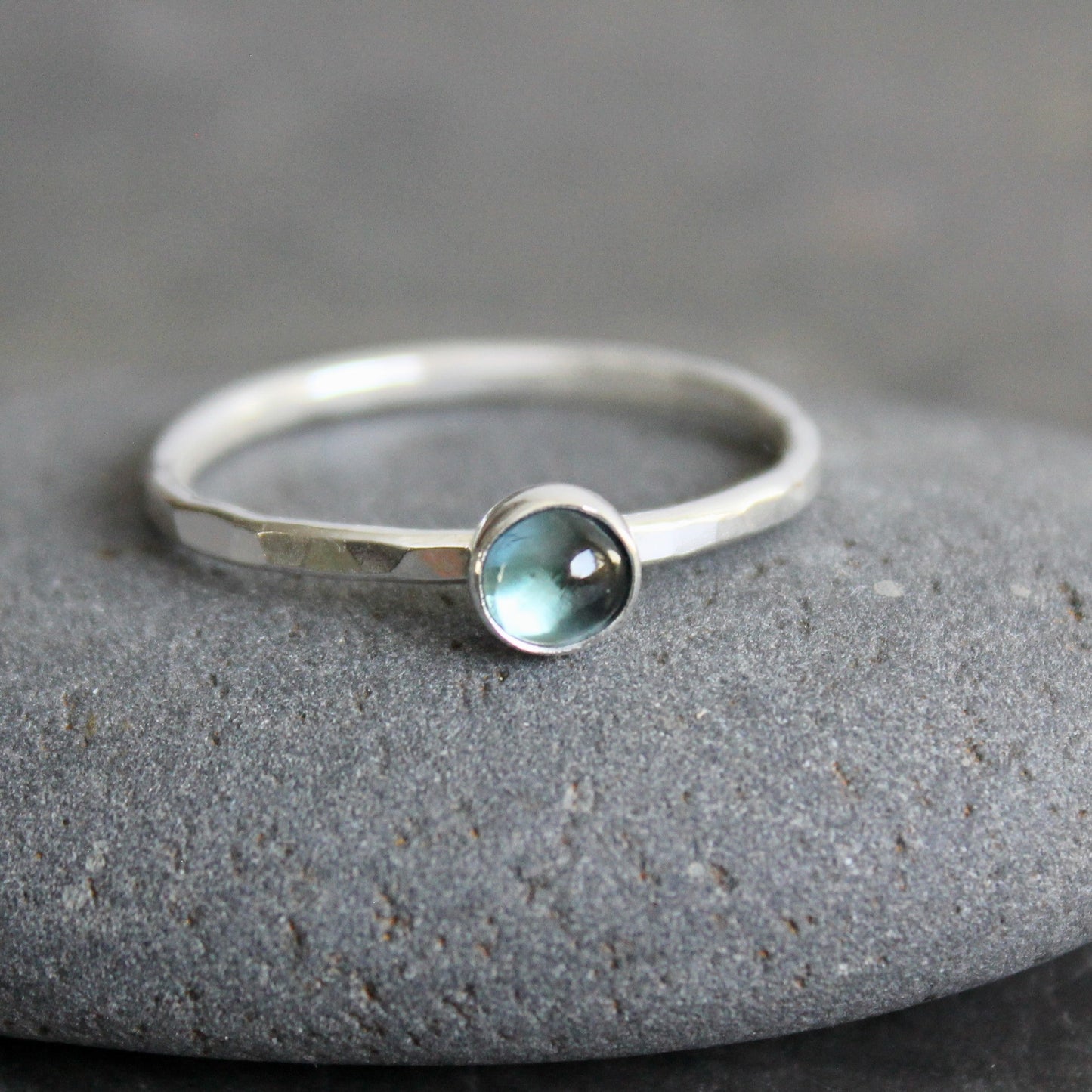 Sterling Silver London Blue Topaz Stacking Ring | December Birthstone | 4th Anniversary
