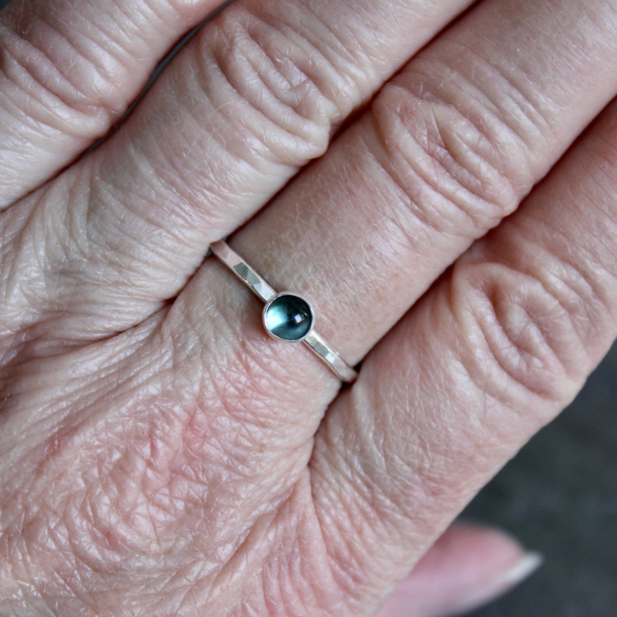Sterling Silver London Blue Topaz Stacking Ring | December Birthstone | 4th Anniversary
