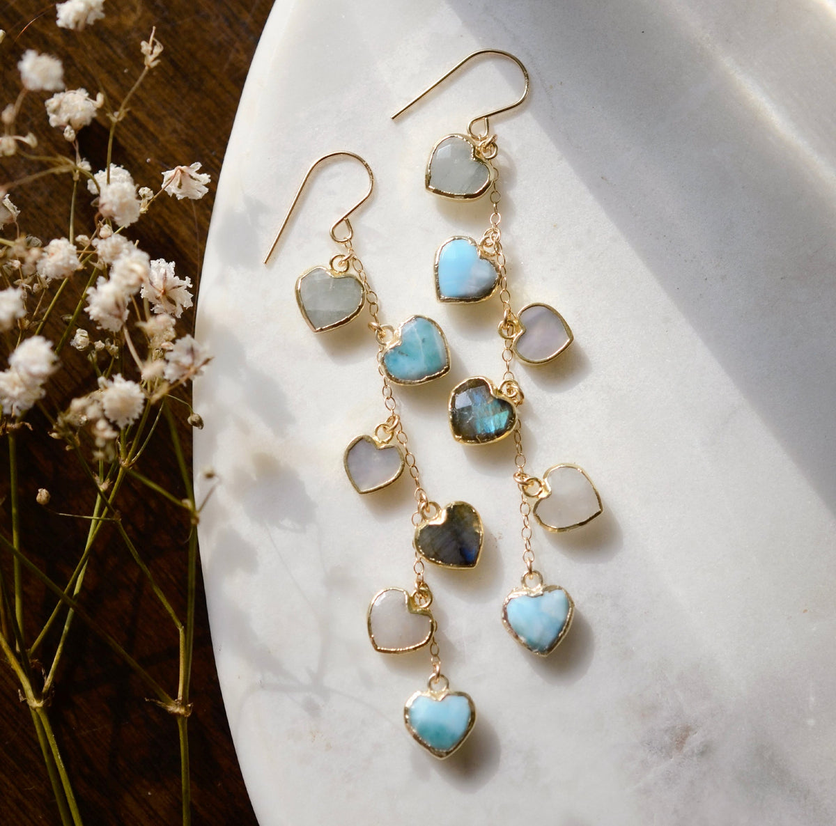 Sea & Sky Heart Earrings