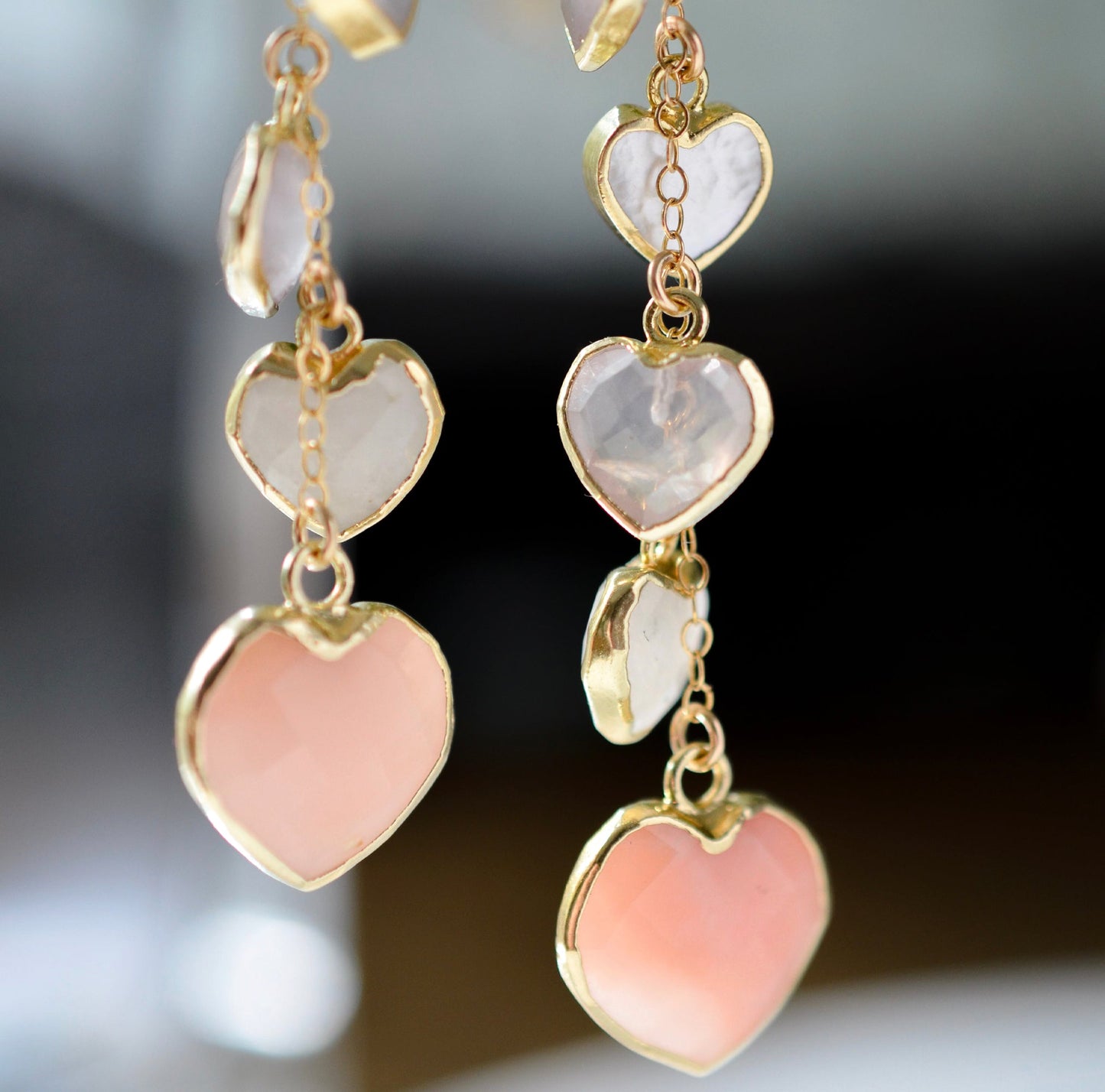 Juliet Earrings: Pink Hearts
