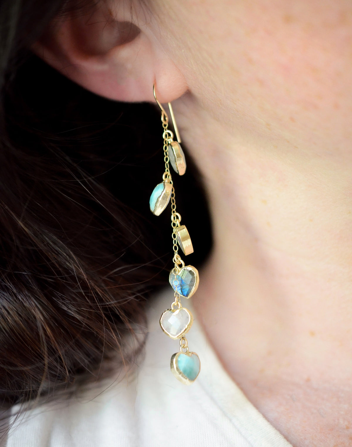 Sea & Sky Heart Earrings