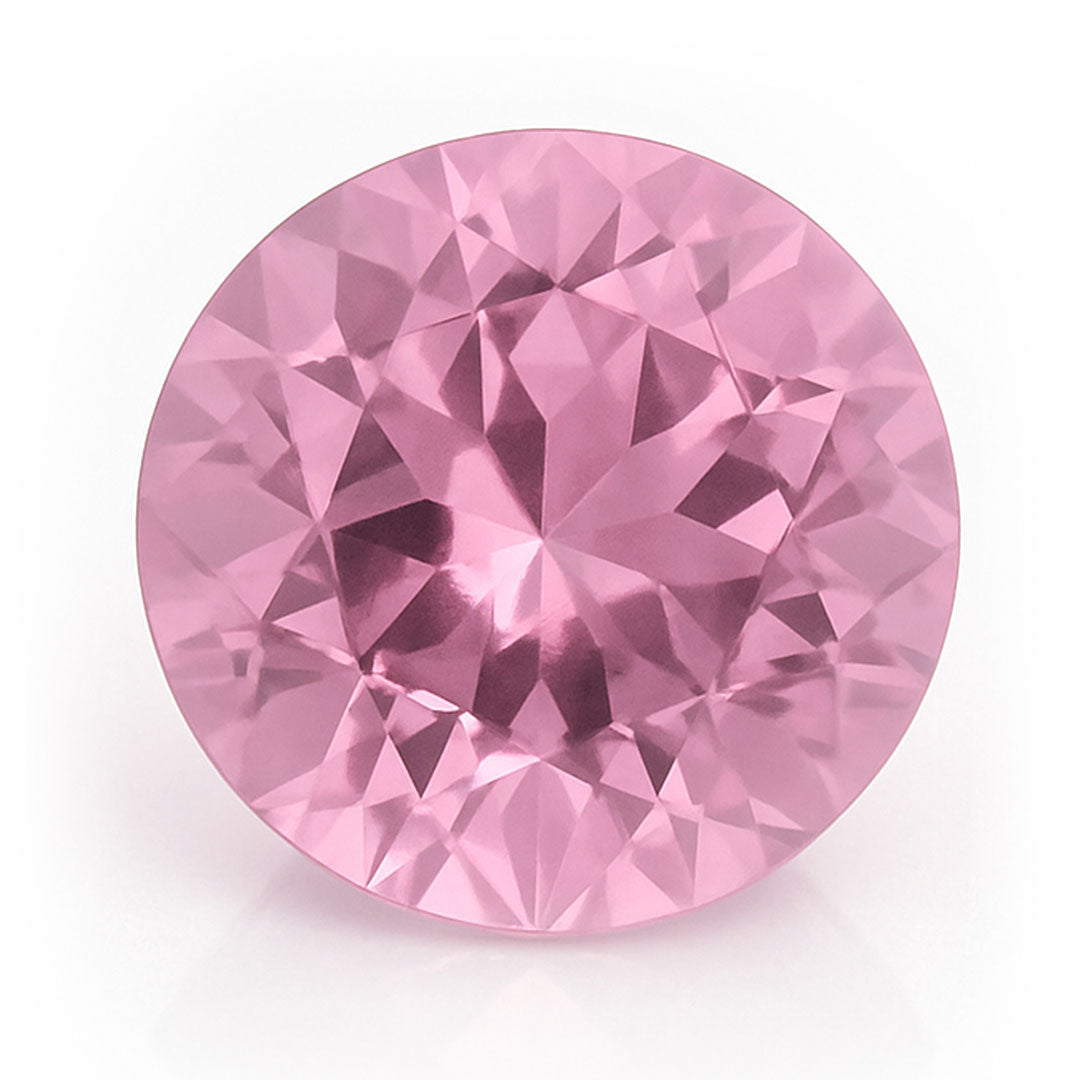 Round Cut Lab Created Pink Sapphire Gemstone