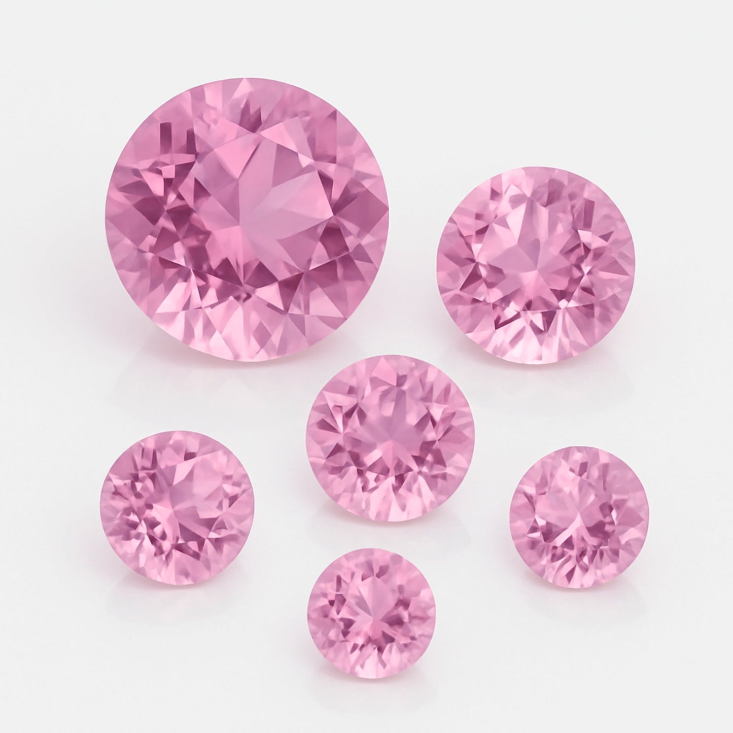 Round Cut Lab Created Pink Sapphire Gemstone