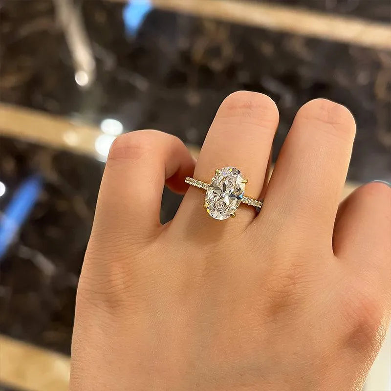 Classic Oval Cut 3.5ct Sterling Silver Engagement Ring