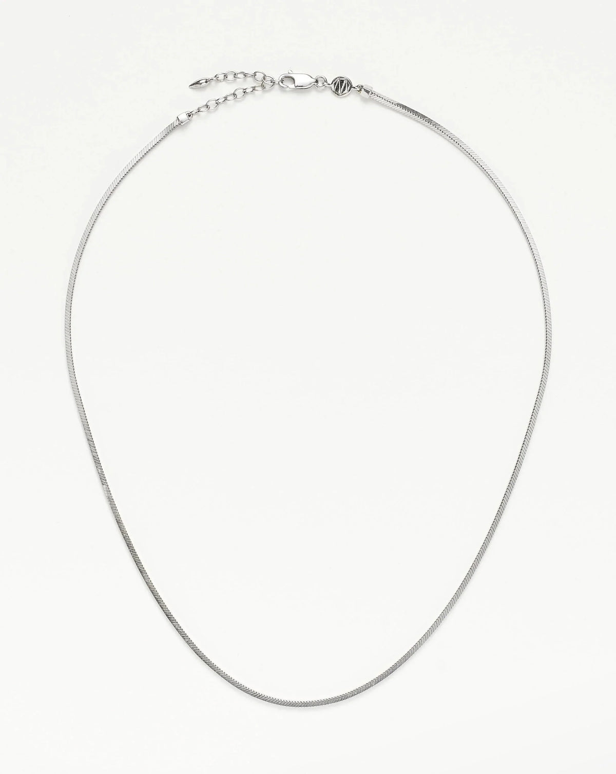 Stylist Short Square Snake Chain Necklace In Sterling Silver