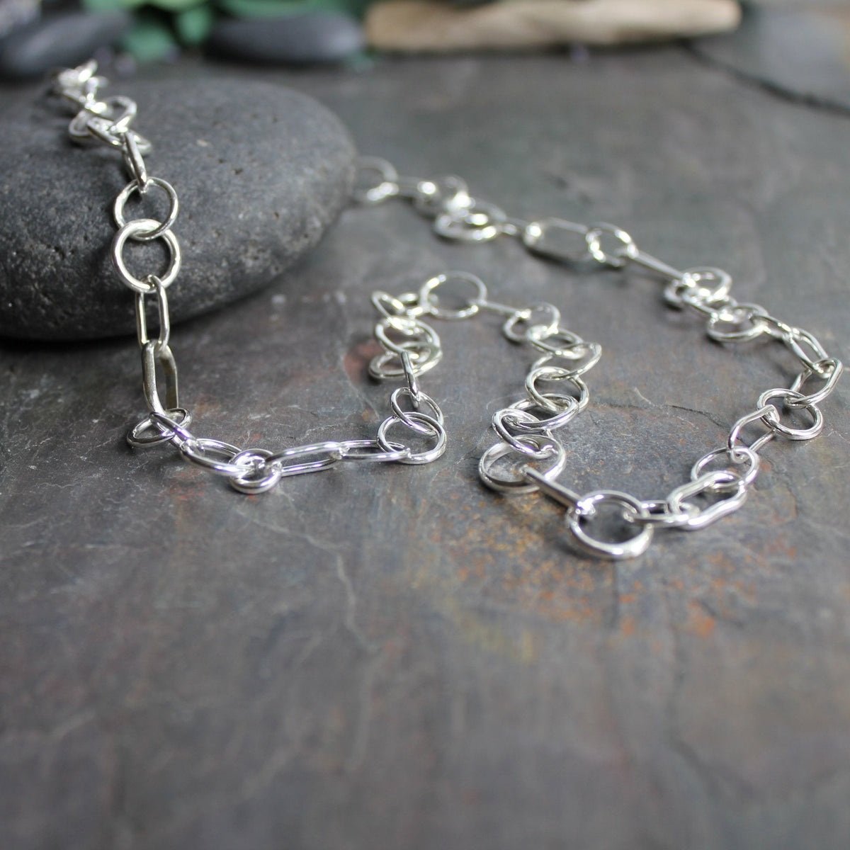 Luxe Sterling Silver Random Link Chain Necklace | Handmade | Ready to Ship