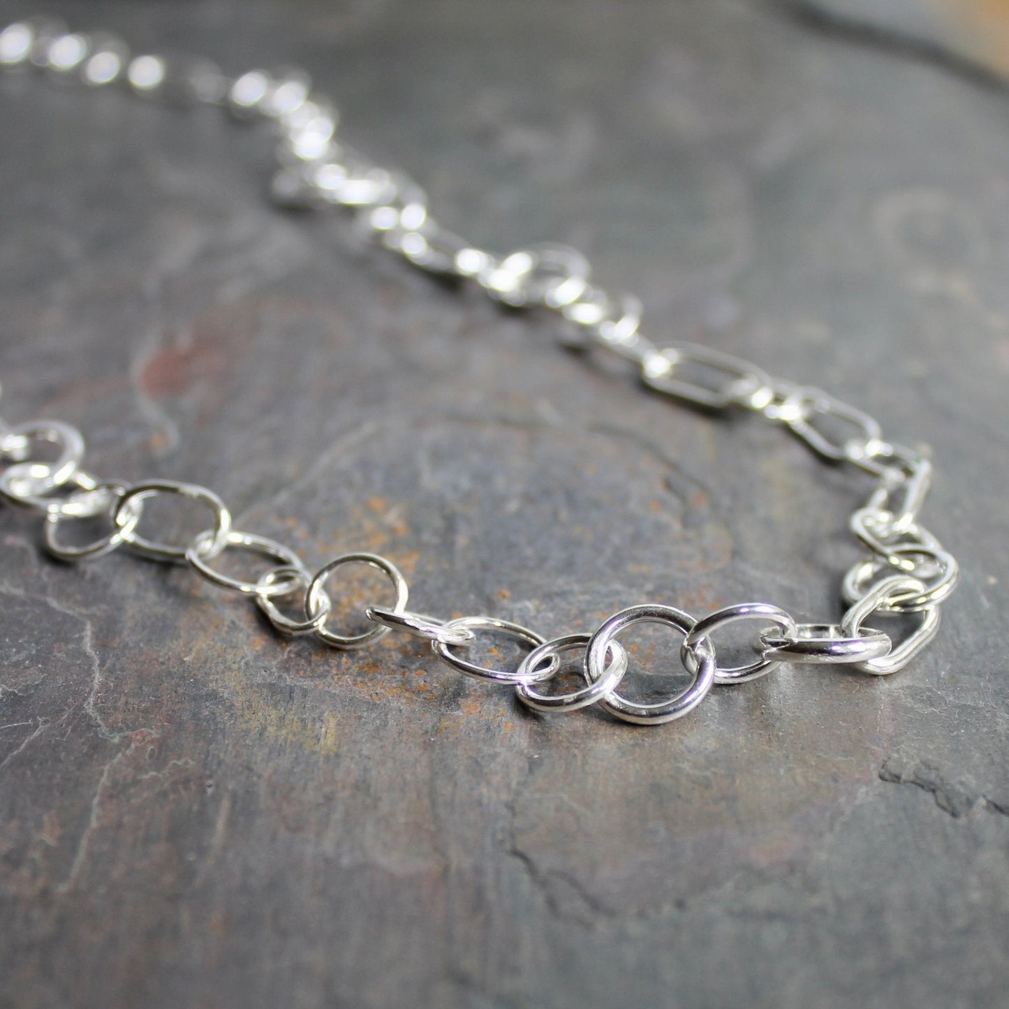 Luxe Sterling Silver Random Link Chain Necklace | Handmade | Ready to Ship