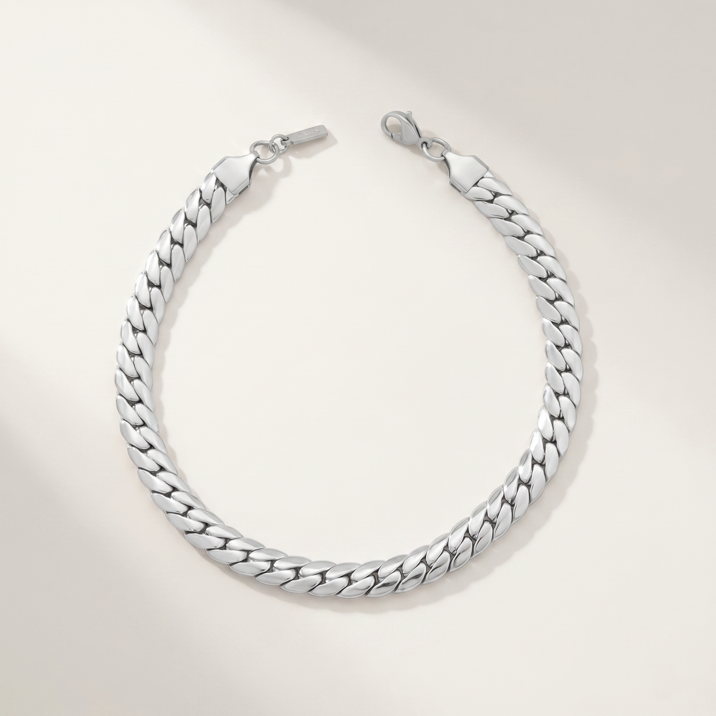 Jean 8mm Anklet Silver Plated 10" Length