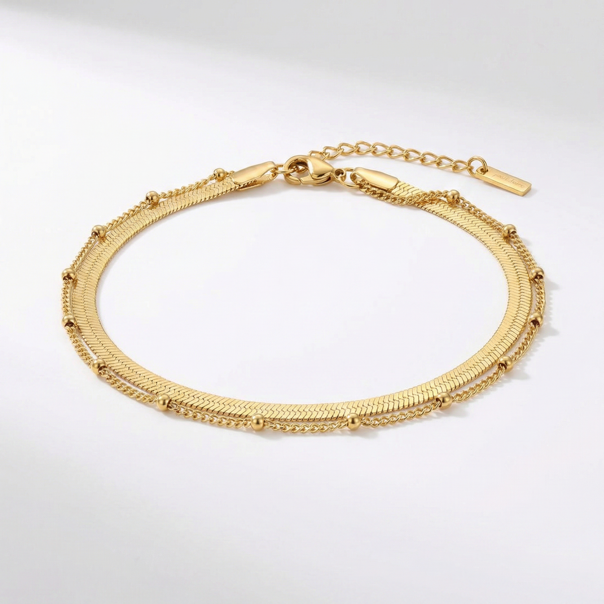 Stefanie Anklet 18k Gold Plated 9.25" with 1.5" Extender