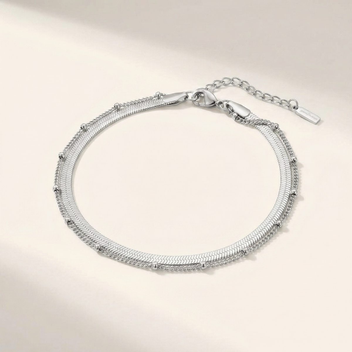 Stefanie Anklet Silver Plated 9.25" with 1.5" Extender
