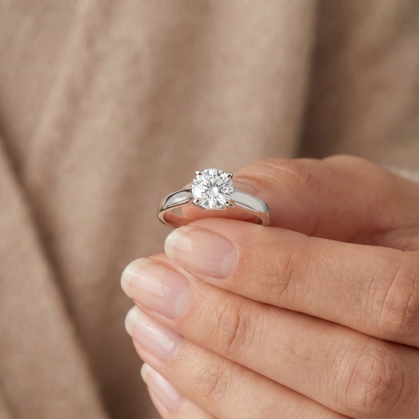 1Ct Diamond Cathedral Solitaire Engagement Ring 14k Gold Lab Grown