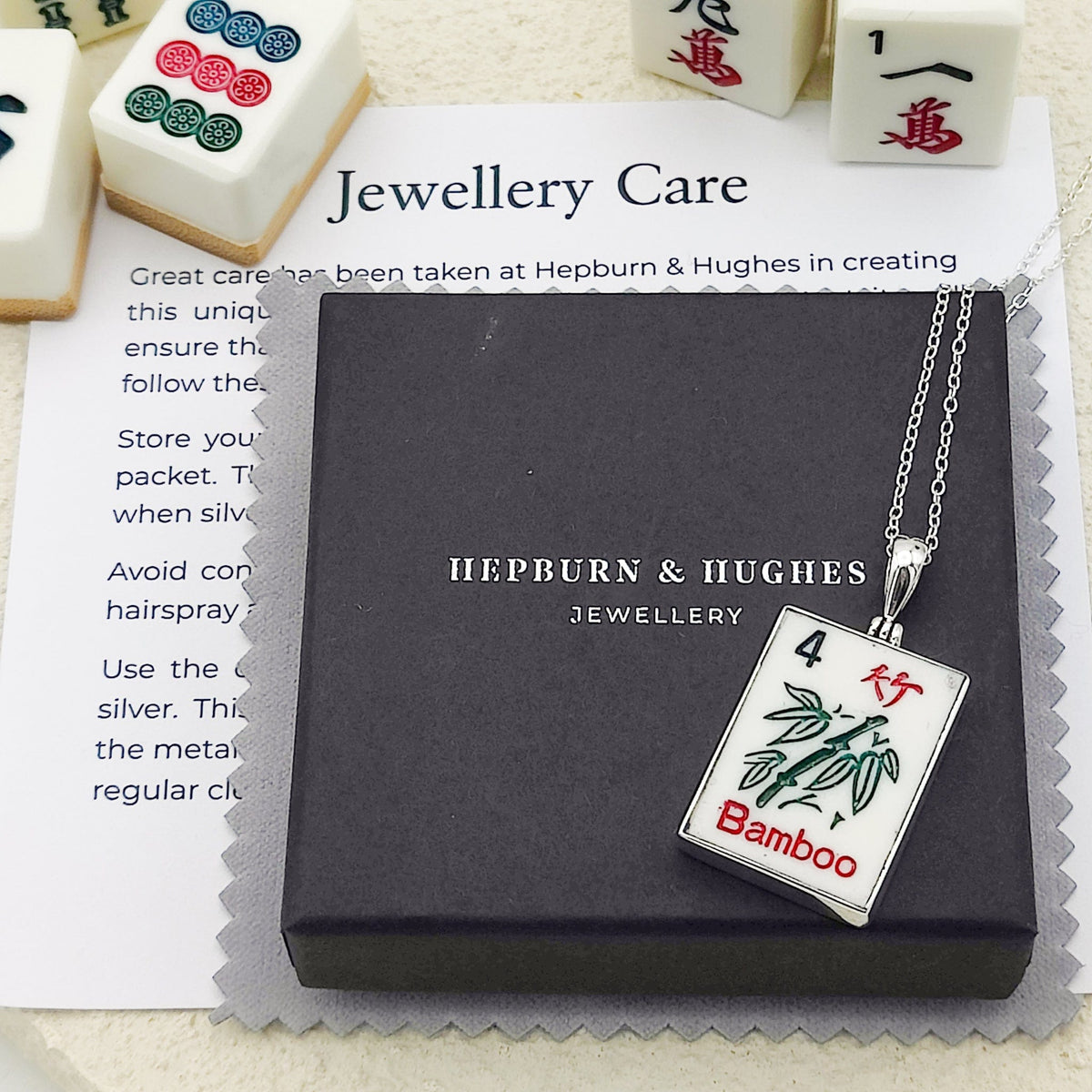 Mahjong Pendant | Dots Tiles with Numbers | Sterling Silver