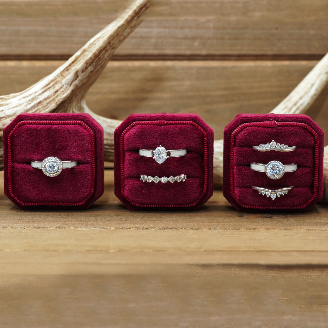 Velvet Octagon Square Ring Box