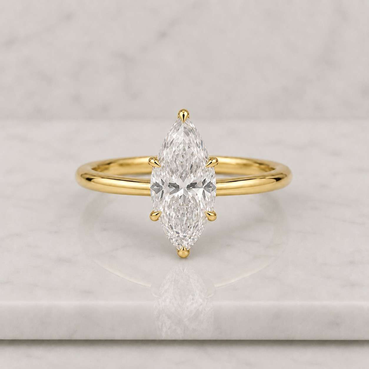 4 CT Marquise Cut Lab Grown Diamond Solitaire Engagement Ring