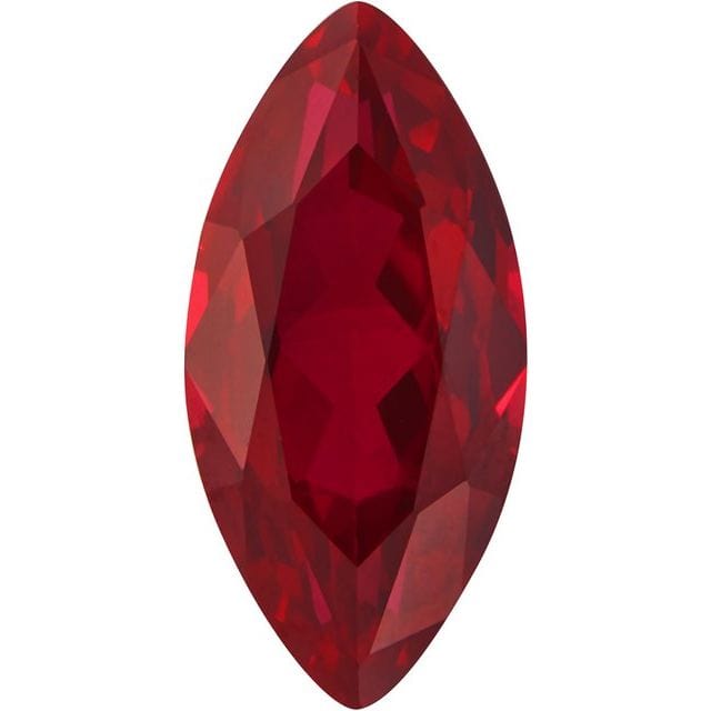 Marquise Shape Lab Created Faceted Loose Ruby Gemstone
