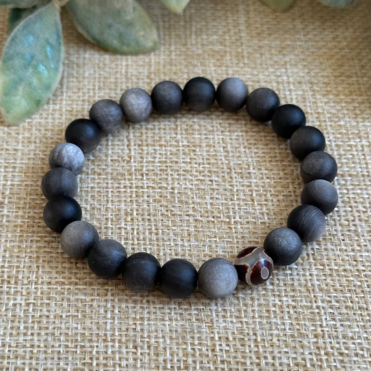 Matte Silver Sheen Obsidian
