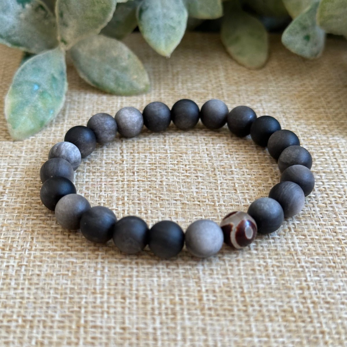Matte Silver Sheen Obsidian