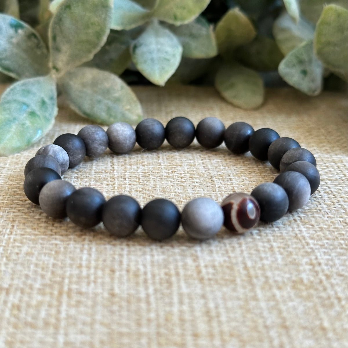 Matte Silver Sheen Obsidian