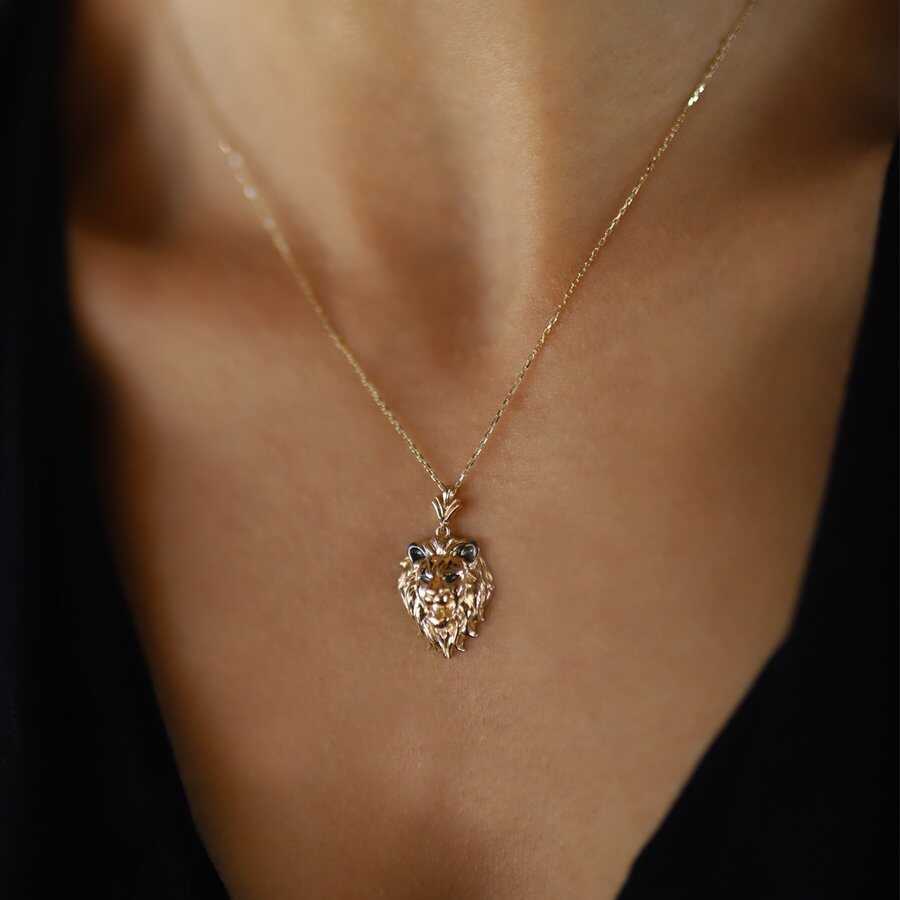 14k Gold Medium Lion Necklace