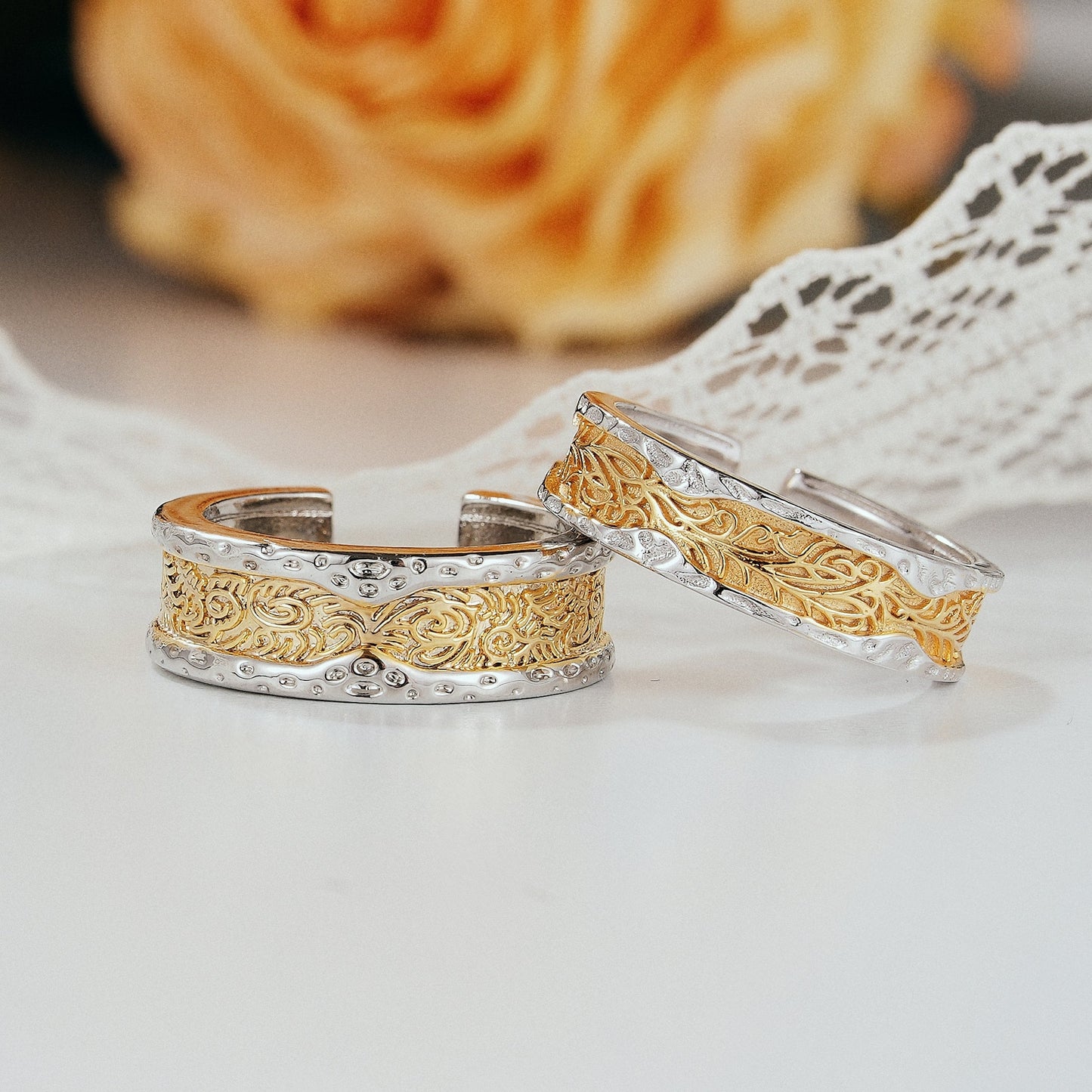 Natural Inspired Grass Men's Wedding Band