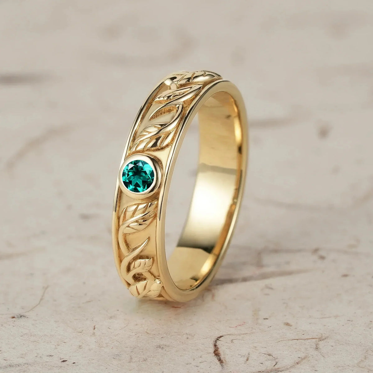 Asher Ivy | Emerald Men's Wedding Band