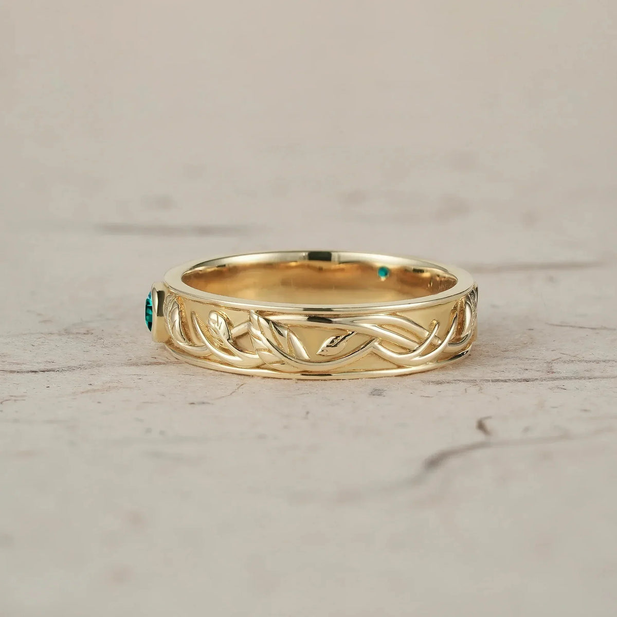 Asher Ivy | Emerald Men's Wedding Band