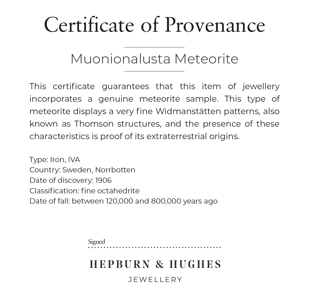 Genuine Muonionalusta Meteorite Pendant in Sterling Silver | 11th anniversary gift