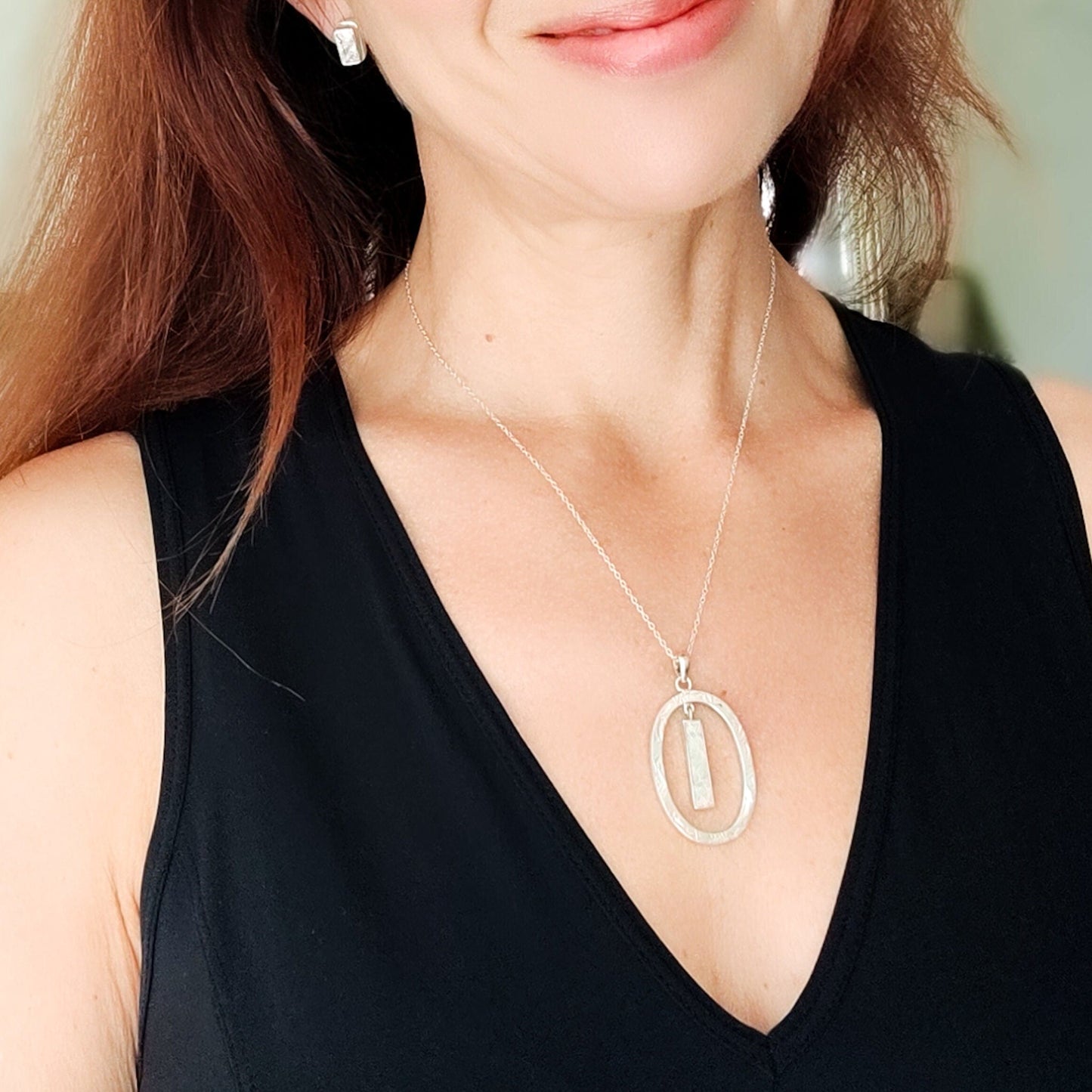 Genuine Muonionalusta Meteorite Pendant in Sterling Silver | 11th anniversary gift