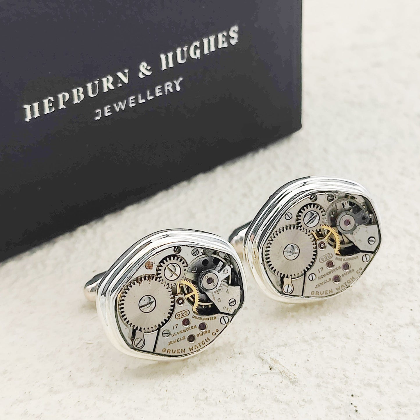 Mid-Century Watch Movement Cufflinks | Sterling Silver