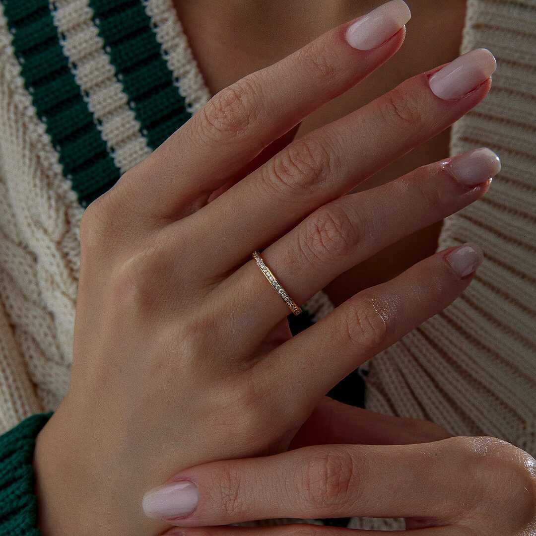 14K Gold Eternity Band Ring