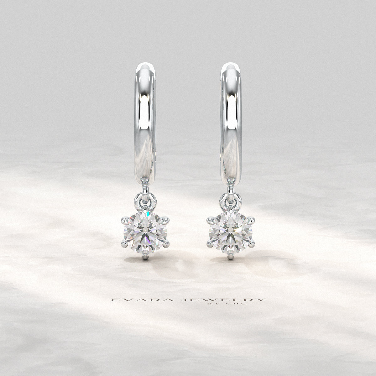 Minimal Diamond Drop Huggies Hoop Earrings