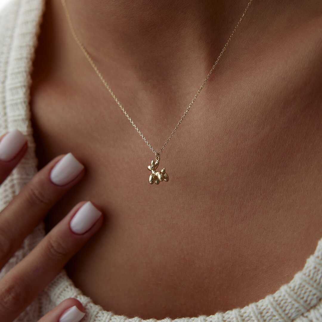 14k Gold Minimalist Dog Necklace