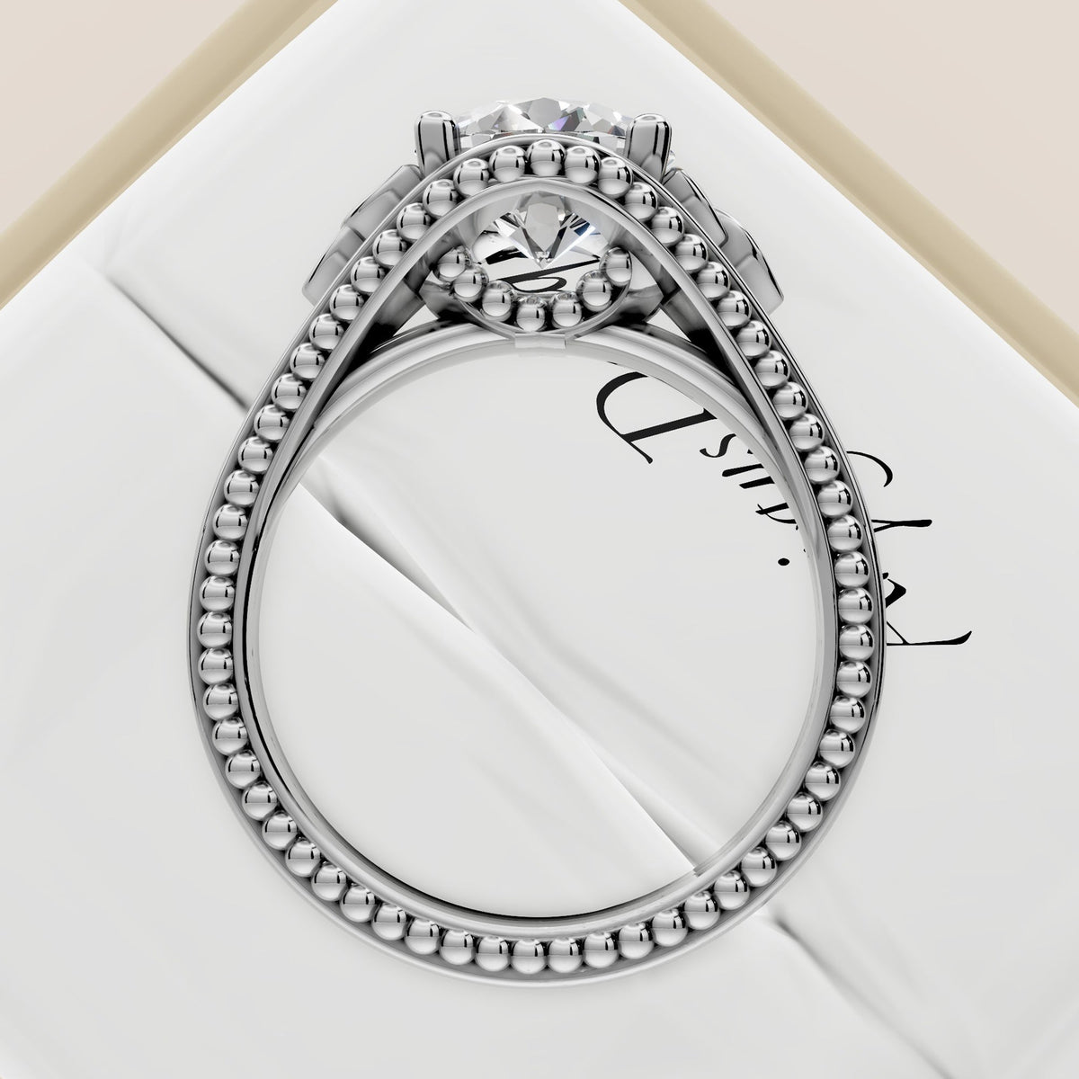 Celtic Diamond Engagement Ring Solitaire Wedding Ring 2 Carat Round Lab Grown Diamond