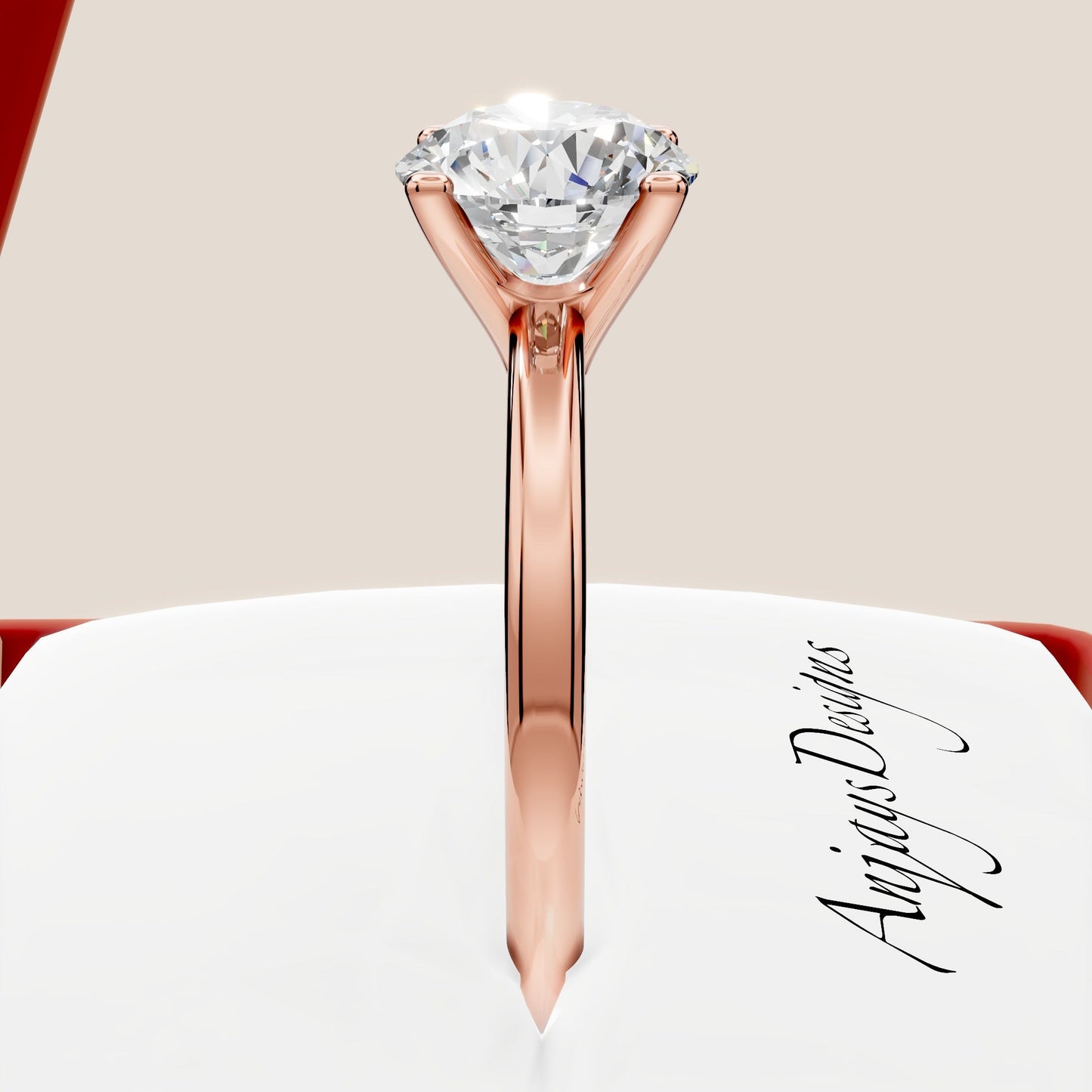 1 Carat Round Cut Lab Grown Diamond Solitaire Engagement Minimalist Ring 4 Prong Ring