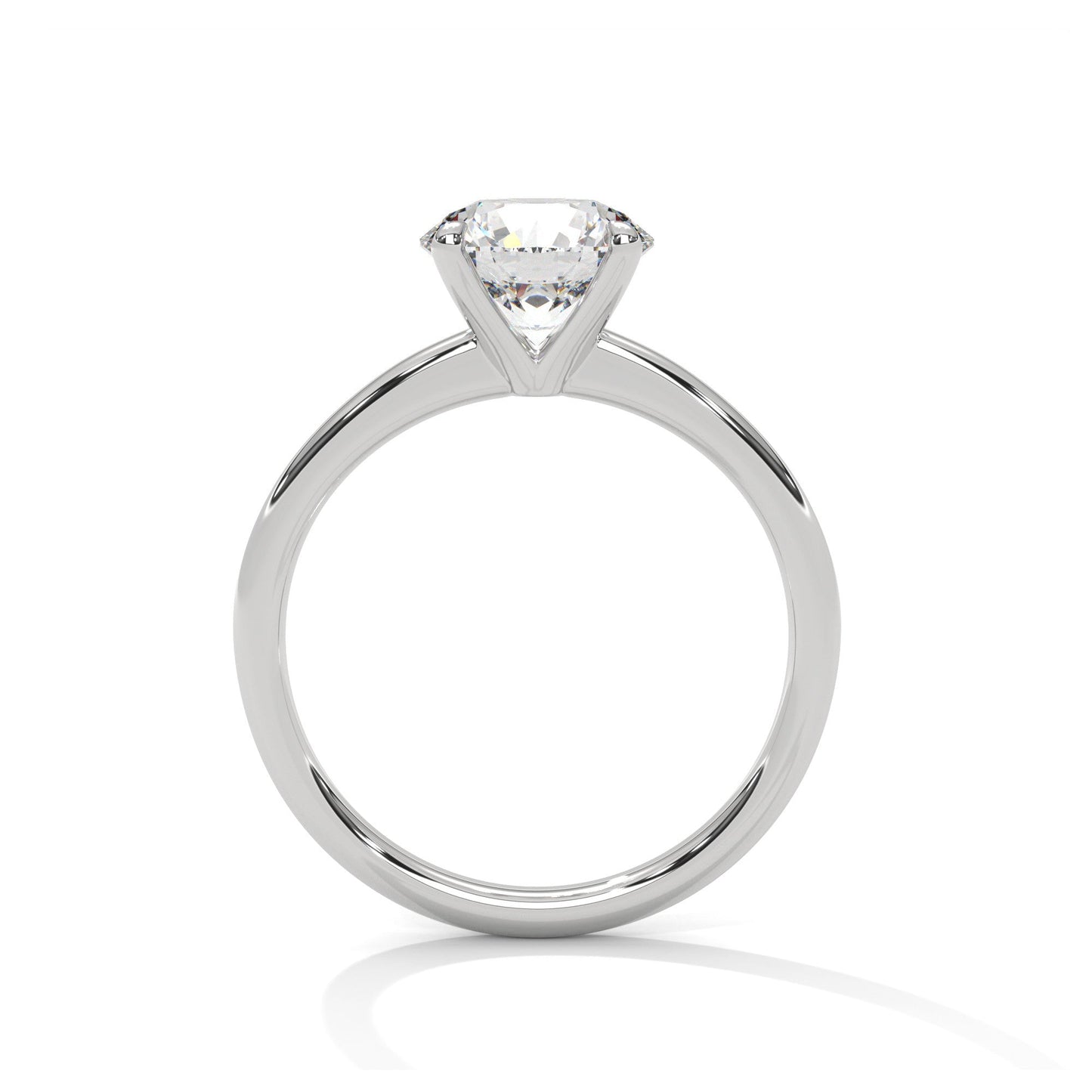 2 Carat Solitaire Engagement Ring Round Lab Grown Diamond Ring Minimalist IGI Certified 4 Prong