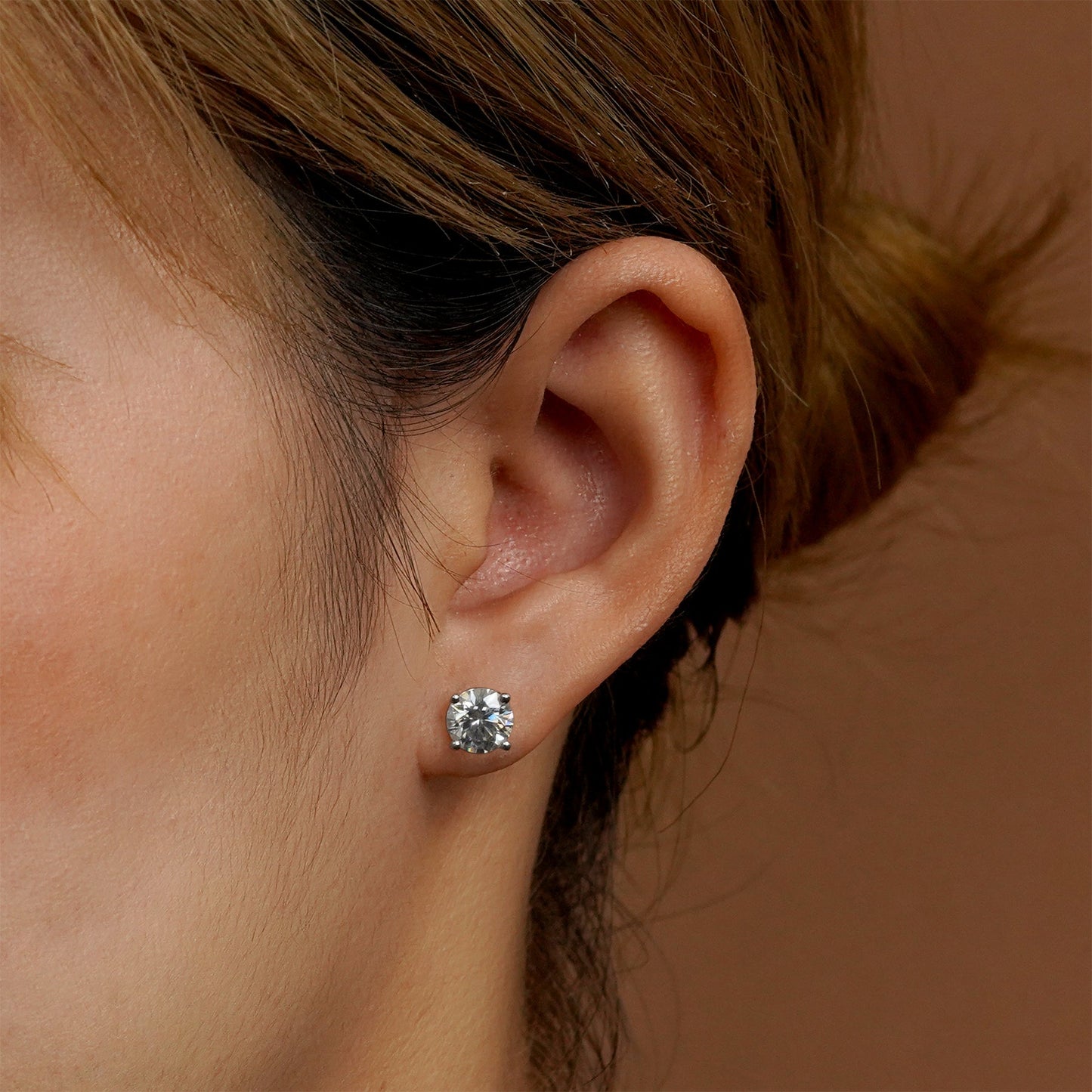 2 Carat Round Cut Cubic Zirconia Solitaire Stud Earrings